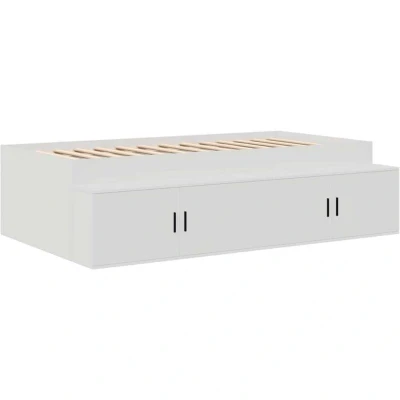 Image of vidaXL Storage Bed Frame White 90x190 cm