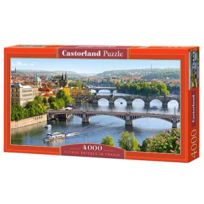 Image of Castorland CSC400096 Hobby Panoramic Vltava Bridges in Prague Jigsaw Puzzle, 4000 Pieces Set, Multicolour