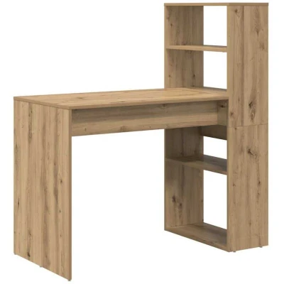 Image of vidaXL Desk with Storage Artisan Oak 113x54x120 cm Engineered Wood