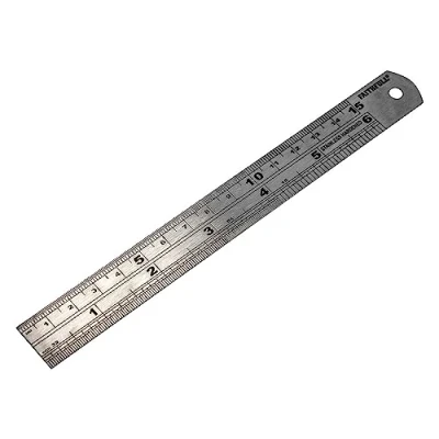 Image of Faithfull Steel Rule 150mm x 19mm, Flexible Stainless, Permanent Graduations, Metric/Inch Readings