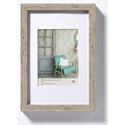 Image of walther Design Picture Frame Grey 30 x 45 cm Genuine Glass Stockholm Wooden EA045D