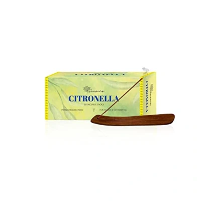 Image of Seasons 50 Citronella Incense Sticks for Home, Kitchen, Outdoors, Bars, Office, Gift and more; keep Bugs Insects away, comes with Wooden Stick Kit Holder (Pack of 50)