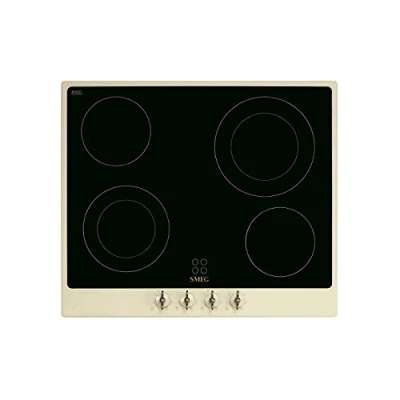 Image of Smeg COLONIALE Electric Ceramic hob with 4 Heating Fields P864PO, Glass, Cream,Black