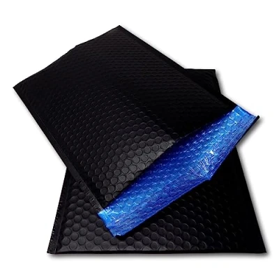 Image of EPOSGEAR Black Matt Matte Metallic Foil Bubble Wrap Lined Padded Mailing Gift Bags Envelopes (50, C4 (320mm x 240mm))
