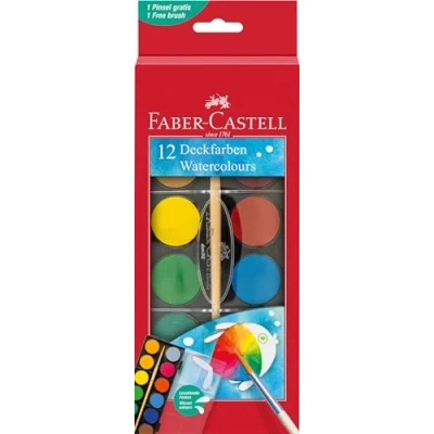 Image of Faber Castell Watercolour Paint Box 12 colours, Large Version