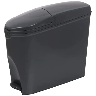 Image of SUPAWASH PRO Sanitary Bin 20L Slimline Washrooms Toilets Hygienic Disposal Pedal Container Bins for Female Ladies And Baby Hygiene Products 20 litres Grey