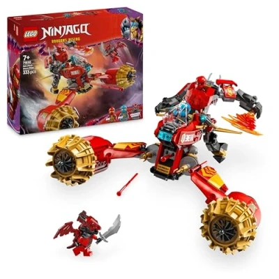 Image of LEGO NINJAGO Kai’s Mech Storm Rider Ninja Toy with a Flying Motorbike, Action Figure &amp; 3 Minifigures Birthday Gift Idea for 7 Plus Year Old Boys, Girls and Dragons Rising Fans 71830
