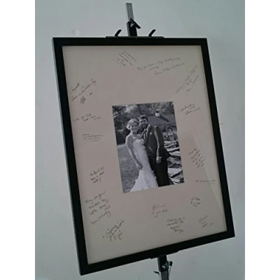 Image of Large wedding Photo Frame 18x24 inch with Guest Signature Board. Ready for your guests to sign and add day photograph personal Text box.