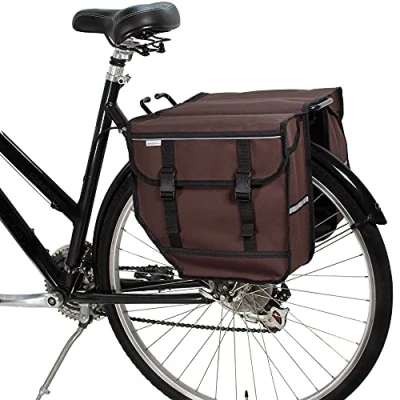 Image of BikyBag Model M Bicycle Double Panniers Bike Cycle Bag for Rear Rack (Brown)