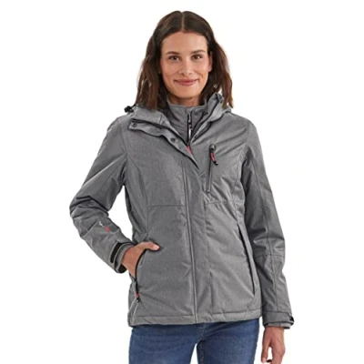 Image of Killtec Nira Women&#039;s Functional jacket with Removable hood, womens, zip off 32262 000, charcoal, 36 (EU)