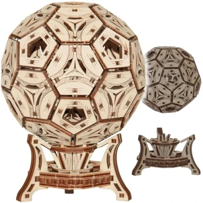 Image of WOODEN.CITY Football Cup Multifunctional Organizer 3D Puzzles, Wooden Model Kits for Adults, Difficulty Level 3/5, 2H Assembly Time, Birthday Gift Teens and Made in EU