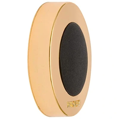 Image of WAGNER Doorstop Screw or Glue Wall Ø 38 x 10 mm, Sunset Gold Stroke Bumper Made of die cast zinc in Trendy Colour + Soft Black Thermostatic Rubber, to be Screwed glued on Walls 15513711
