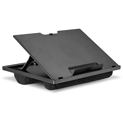 Image of Navaris Laptop Tray Adjustable Lap Tray, Stand Desk, with Cushion, Table, Drawing Table for Sofa Blue