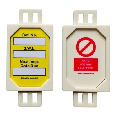 Image of LIVELIFEBETTER® Safe Working Load Mini Tag and Insert Pack of 20 Holders 40 Inserts