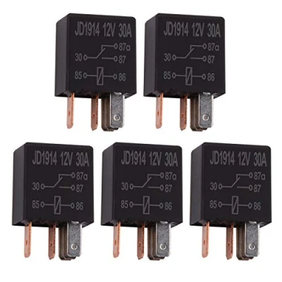 Image of Ehdis 5 Pcs Car Relay 12V 30 AMP Pin, SPDT Multi Purpose Heavy Duty Standard Kit