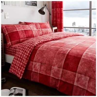 Image of GC GAVENO CAVAILIA Geometric Duvet Cover Single (135cm X 200cm) with Pillowcase Bedding Set Polycotton Comforter Red