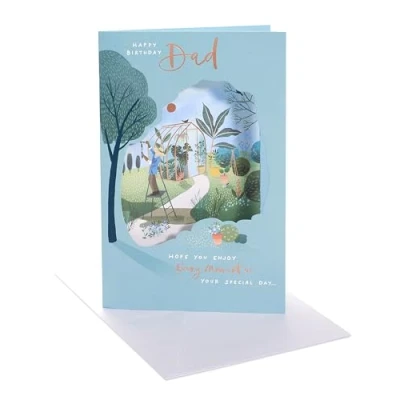 Image of UK Greetings Birthday Card for Dad Greenhouse Design