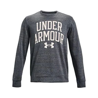 Image of Under Armour Mens Rival Terry Crew Sweater Pitch Grey Full Heather S