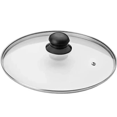 Image of Ibili 970730 TAPA CRISTAL 30 CMS, Transparent/Silver/Black