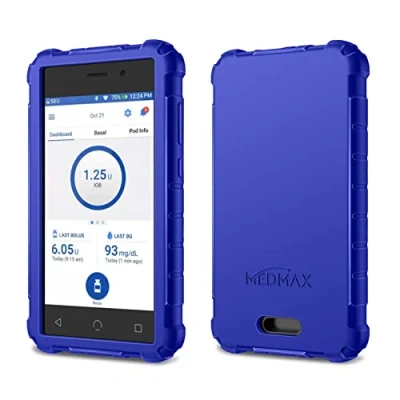 Image of MEDMAX Silicone Case for Omnipod Dash PDM (Personal Diabetes Manager), Lightweight Shockproof Anti Slip Protective Cover Soft Gel Skin with Raised Bezel Device, (Navy)