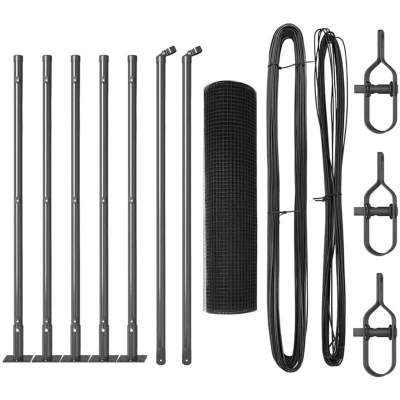 Image of vidaXL Fence Post Set of 2 Grey Steel 10 x 0.5 m Tough