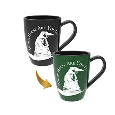 Image of WOW! STUFF Harry Potter Sorting Hat Mug Slytherin Heat Reveals The Hidden Hogwarts House Thermal Pattern Change, Black
