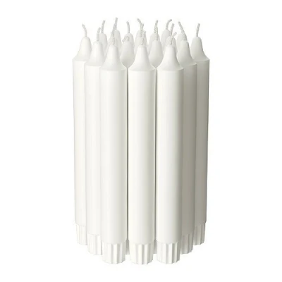Image of JUBLA 2 x Unscented chandelier candle, white, Pack of 20, Diameter: 22 mm Height: 19 cm Burning time: 6 hr.