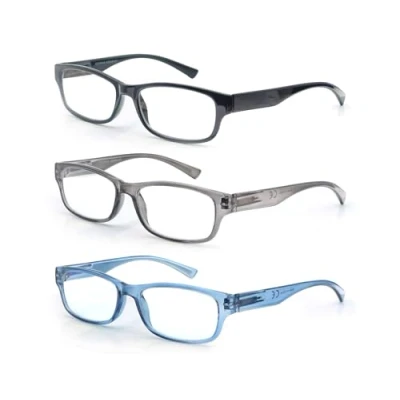 Image of MODFANS Set of Reading Glasses 2.75 Men Women Readers with Comfortable Spring Hinge Stylish Look Eyeglasses for Pouch