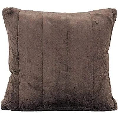 Image of Paoletti Empress Faux Fur Cushion Cover Taupe One Size