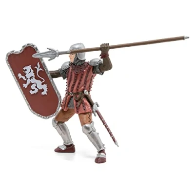 Image of Papo Figurine Chevalier au Javelot, Défenseur du Royaume Médiéval, Children&#039;s toy from 3 years Hand painted stories of chivalry and bravery