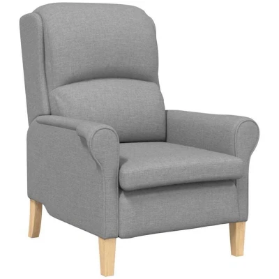 Image of vidaXL Modern Armchair Light grey Polyester fabric, Wood Medium