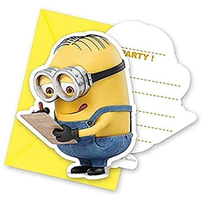 Image of Universal Despicable Me Minions Invitations &amp; Envelopes 6CT, Yellow, 55763
