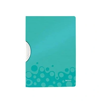 Image of Leitz A4 ColorClip File, 30 Sheet Capacity, Flexible Plastic, Ice Blue, WOW Range, 41850051