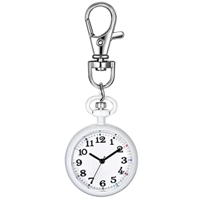 Image of JewelryWe Key Chain Watch Novelty Ring Vintage Quartz Pocket fob Clip on Backpack Buckle Belt Watch, for Men Women