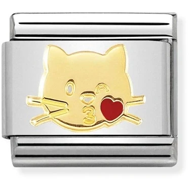 Image of Nomination Kissing Cat Charm