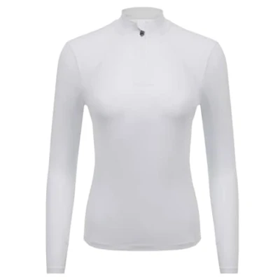 Image of LeMieux Young Rider Base Layer Top My Long Sleeve Athletic Thermal Shirts Equestrian Apparel &amp; Gear for Horseback Riding (White/9 10 Years)