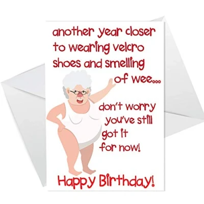 Image of Funny Rude Birthday Card For Women Mum Nan Auntie 40th 50th 60th Her