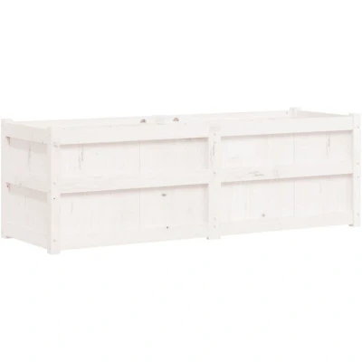 Image of vidaXL Garden Planter White 150x50x50 cm Solid Wood Pine