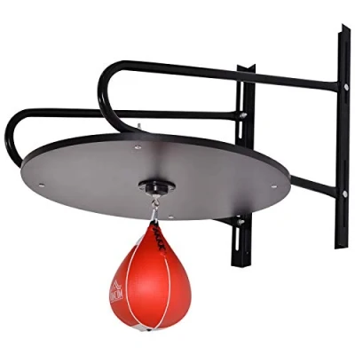 Image of HOMCOM Wall mounted Punching Ball Height Adjustable Hanging Speedball Platform Set Frame Stand Boxing Sports