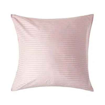 Image of HOMESCAPES Dusky Pink Pure Egyptian Cotton Euro Size Pillowcase 80 x cm 330 TC 500 Thread Count Percale Equivalent Satin Stripe Pillow Case with Zip
