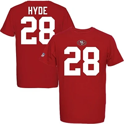 Image of Majestic Carlos Hyde #28 San Francisco 49ers Eligible Receiver NFL T Shirt S