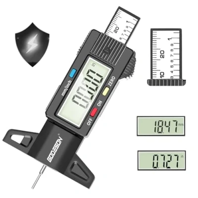 Image of GODESON Digital Tyre Tread Depth Gauge UK,0 25.4 Mm Inch Guage with Large LCD Display and Tire Measuring tool for Cars,Trucks,Moto