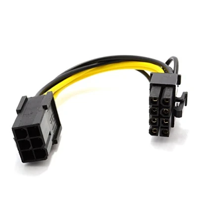 Image of kenable PCI Express PCIe 6 Pin to 8 Graphics Card Power Adapter Cable 10cm