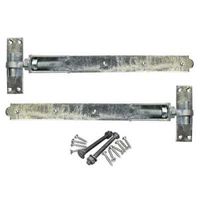 Image of Heavy Duty 36&quot; 900MM Adjustable Hook and Band GATE Hinges ABH900G HOT Dipped GALVANISED Includes All FIXINGS 1 X Pair Free Next Working Day DELIVERY