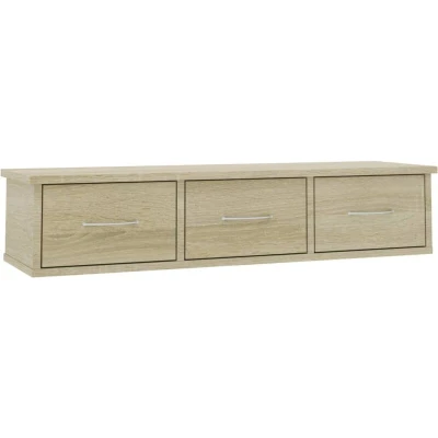 Image of vidaXL Wall mounted Drawer Shelf Sonoma Oak 88x26x18.5 cm Engineered Wood