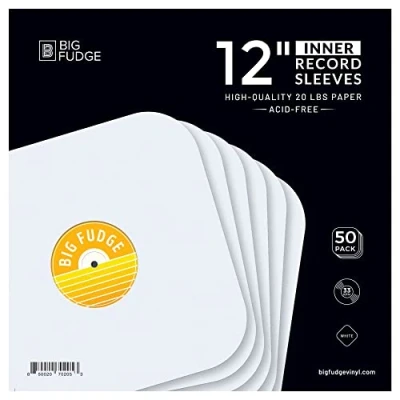 Image of BIG FUDGE Vinyl Record Inner Sleeves 12 inch x 50 Pcs Heavyweight &amp; Acid Free Paper Album Covers Anti Static Protective Sleeve for Your LP Single Records