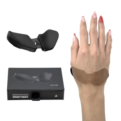 Image of DELTAHUB Carpio 2.0 Right Handed Truly Ergonomic Wrist Rest for Mouse, Carpal Tunnel Support, Pain Relief, Anti Fatigue, Easy Glide, Sleek, Office Computer, Laptop, Gaming Large, Black