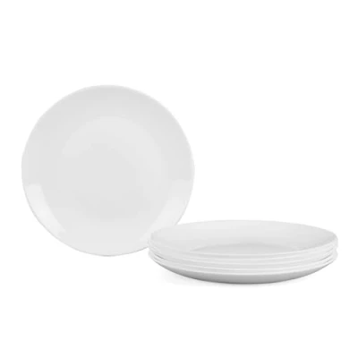Image of LaGlint 7.5 inch Salad Appetizer Side Plate Set of 6, Lightweight 19cm Opal Glass Round White Plates for Dessert Kitchen, Dishwasher and Microwave Safe