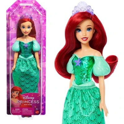 Image of Mattel Disney Princess Dolls, Ariel Posable Fashion Doll with Sparkling Clothing and Accessories, Movie Toys, HLW10
