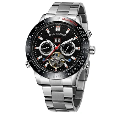 Image of FORSINING Men&#039;s Waterproof Automatic Tourbillion Watch Calendar Date Month Stainless Steel Wrist Watch, Mechanical